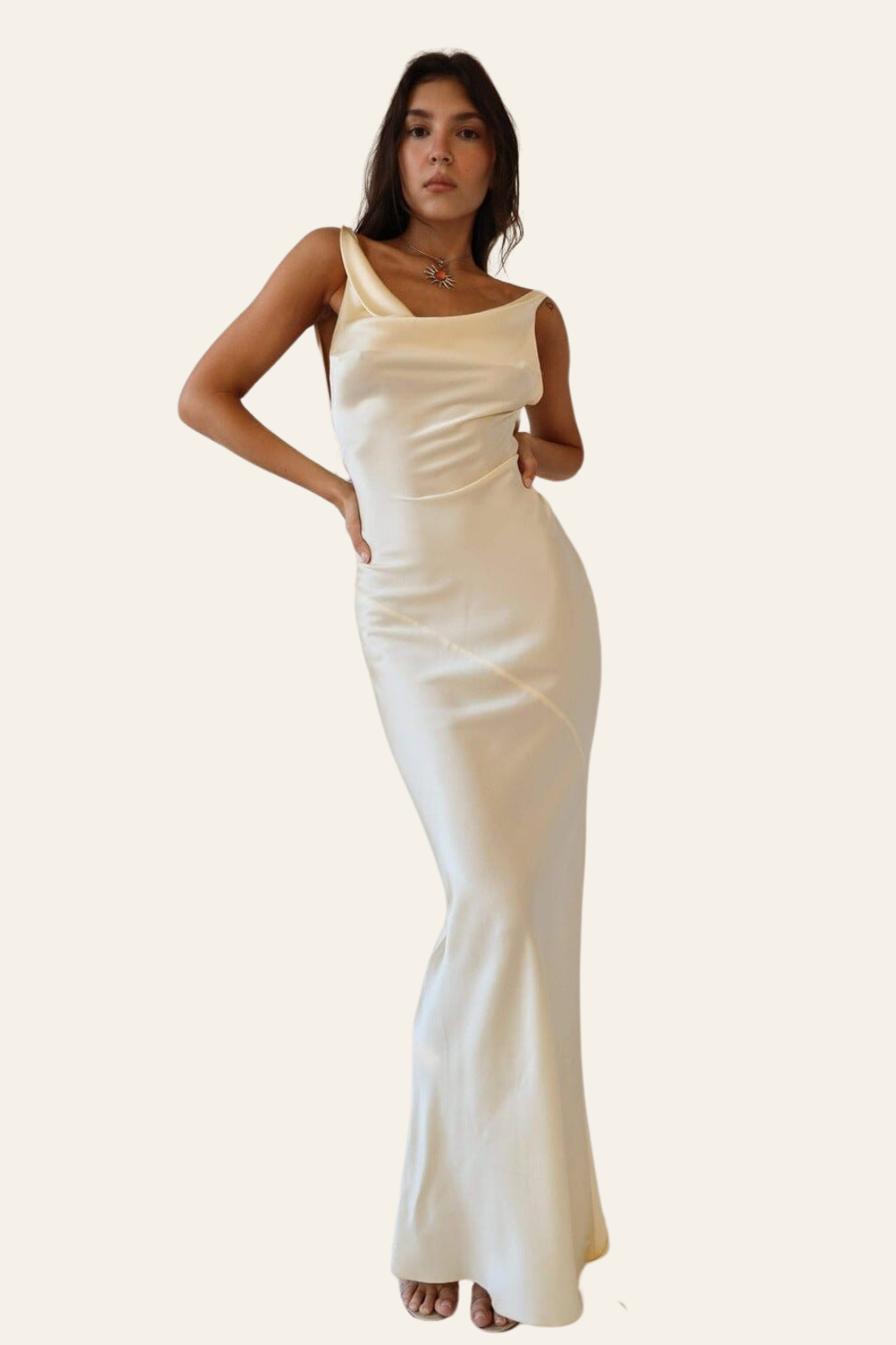 ISLA | SILK OPEN BACK MAXI DRESS 