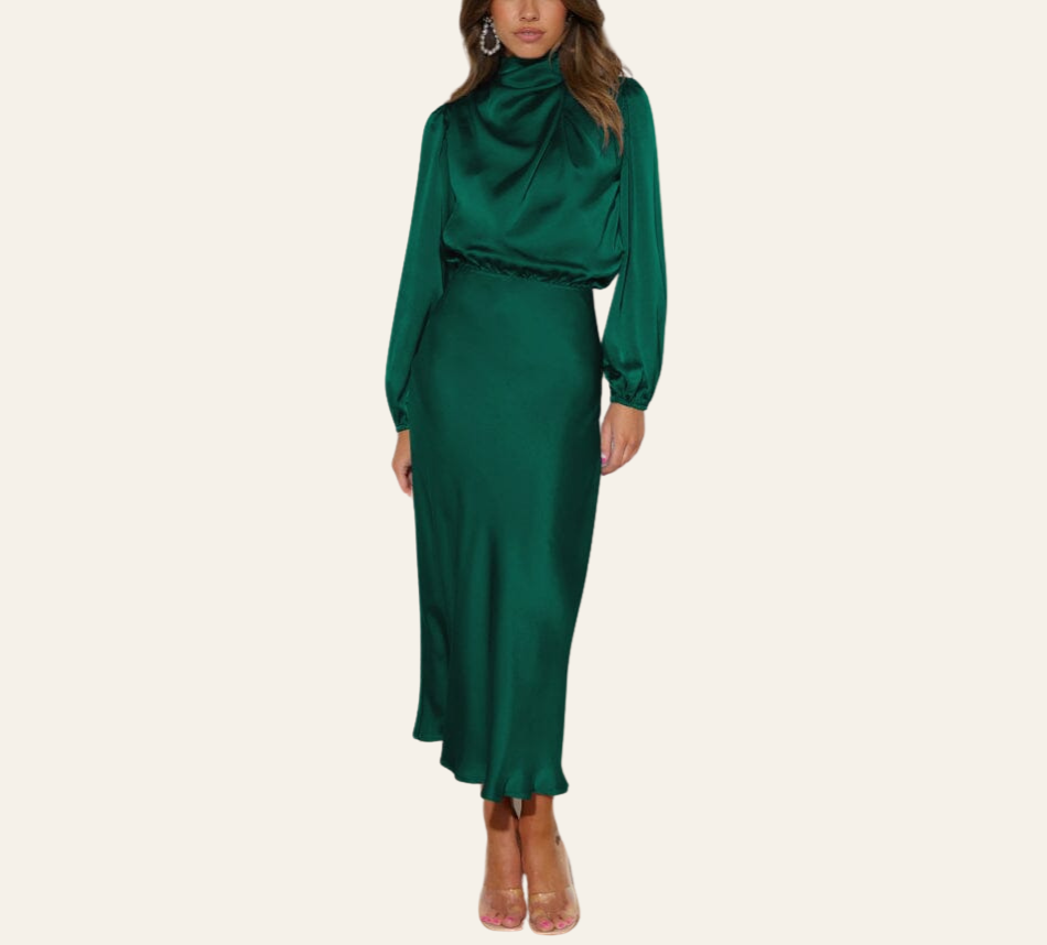 SERAPHINA | SILK LONG SLEEVE DRESS 