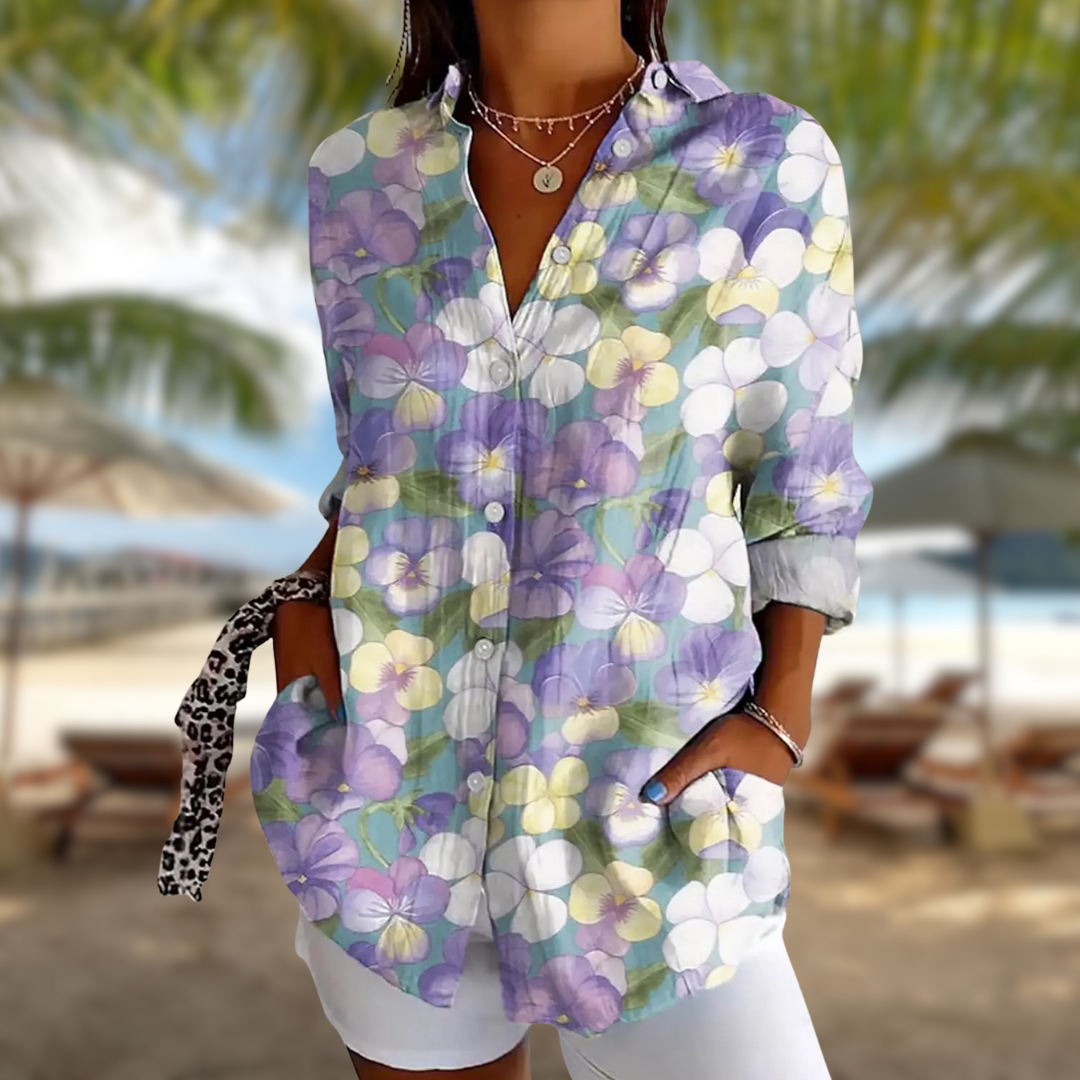 VIRESSA™ | FLORAL LONG SLEEVE BLOUSE 