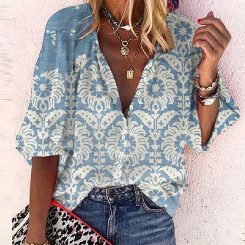 AYELIN™ | VINTAGE BUTTON BLOUSE 