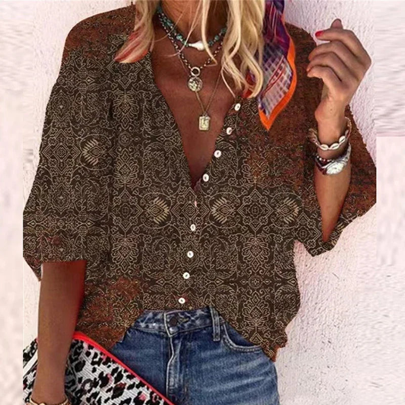 AYELIN™ | VINTAGE BUTTON BLOUSE 