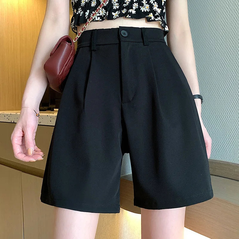 Lina™ | Classic High Waist Suit Shorts 