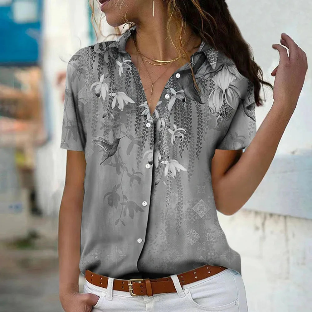Elvéa™ | Floral Short Sleeve Shirt 