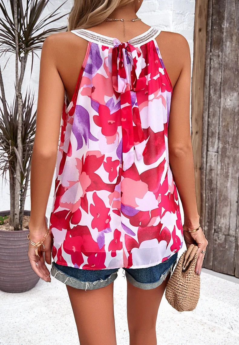 Elvianne™ | Watercolor Floral Patchwork Blouse 