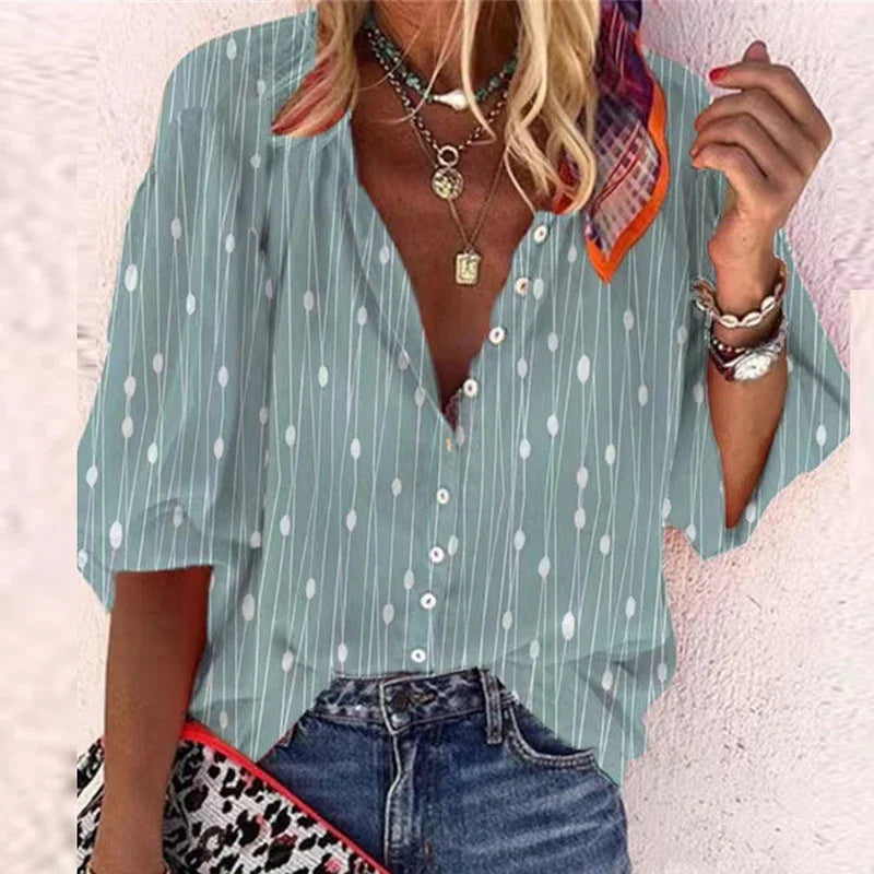 AYELIN™ | VINTAGE BUTTON BLOUSE 
