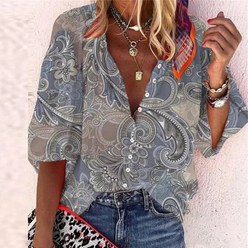 AYELIN™ | VINTAGE BUTTON BLOUSE 