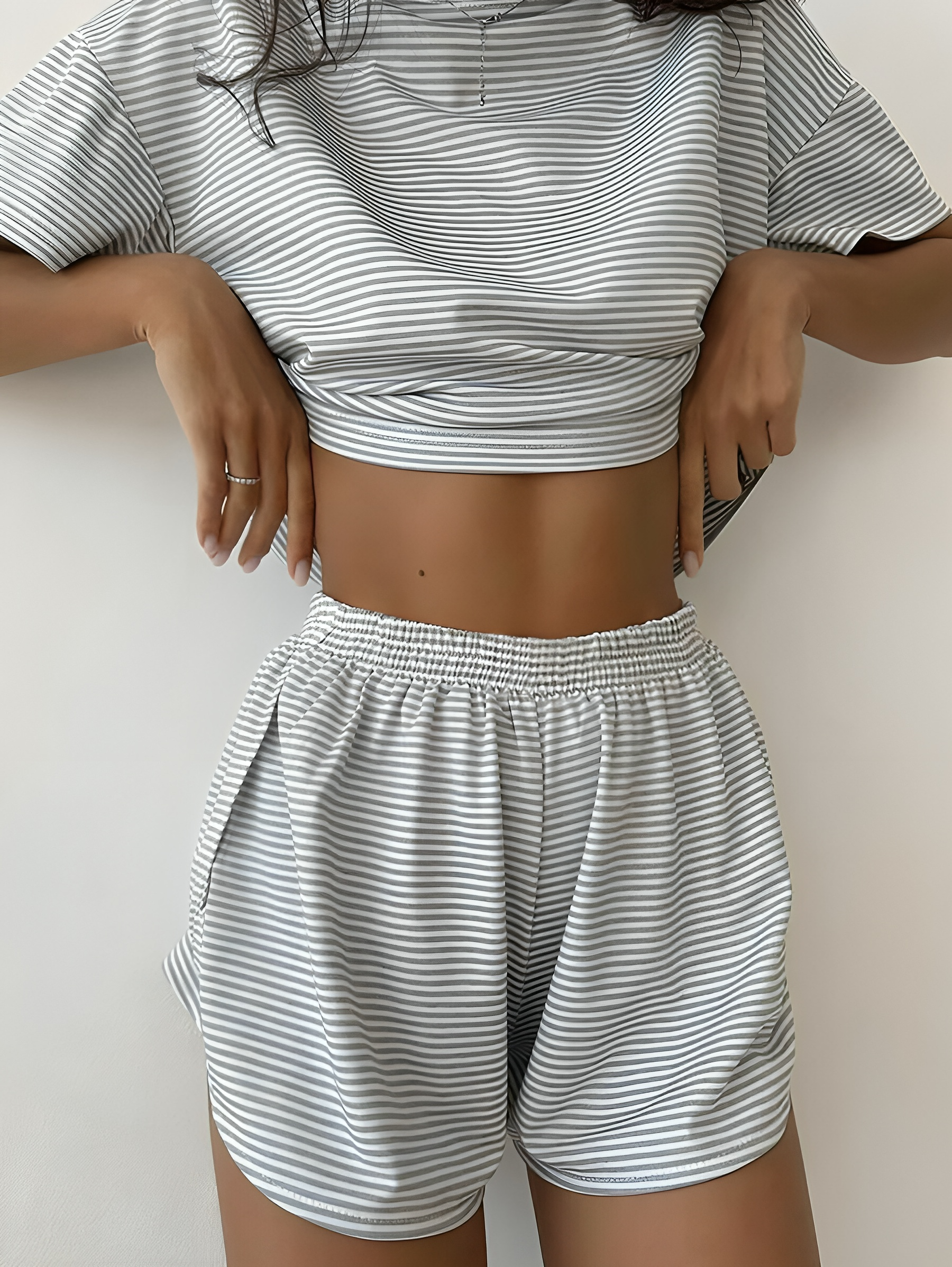 KARENA™ | 2-PIECE LOUNGE SET WITH SPLIT TOP &amp; SHORTS 