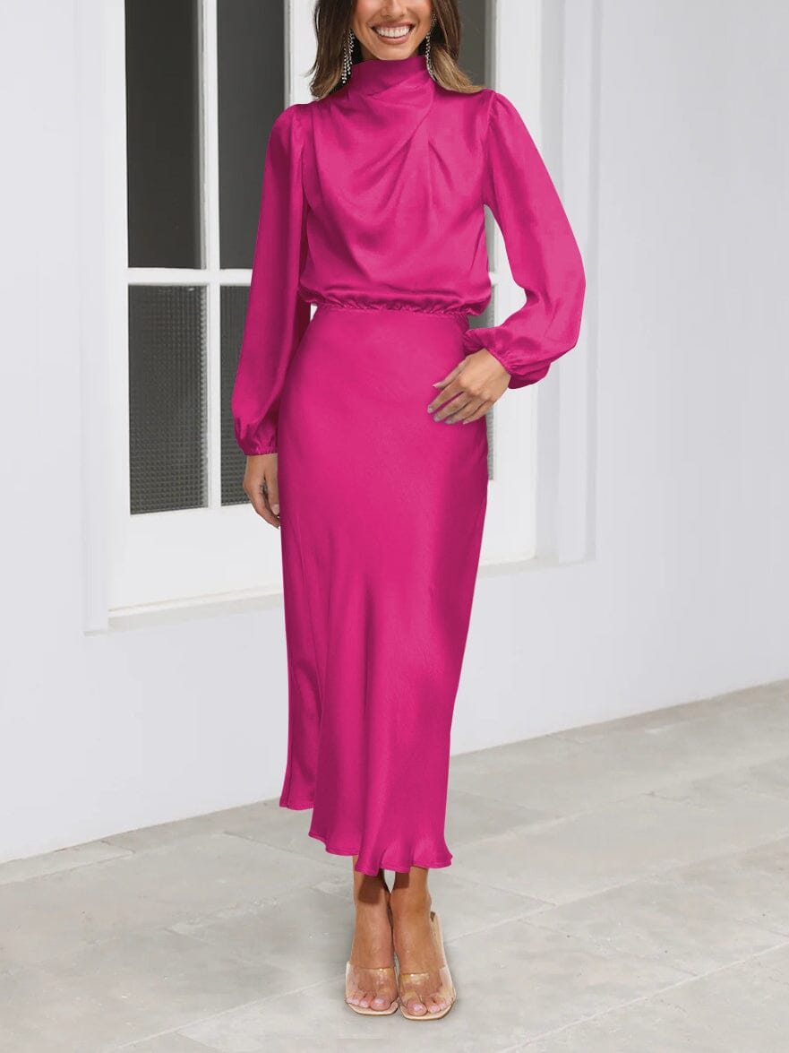 SERAPHINA | SILK LONG SLEEVE DRESS 