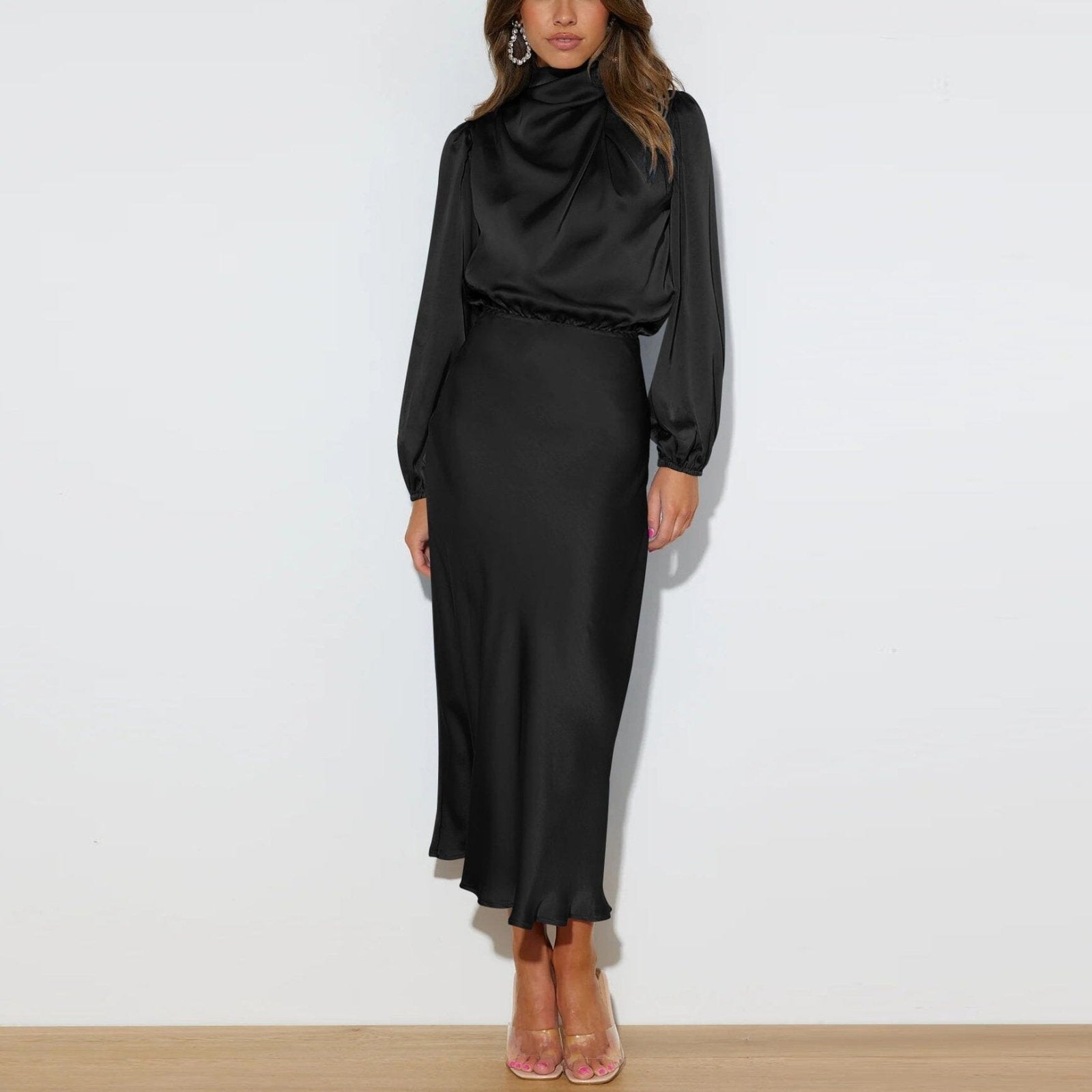 SERAPHINA | SILK LONG SLEEVE DRESS 