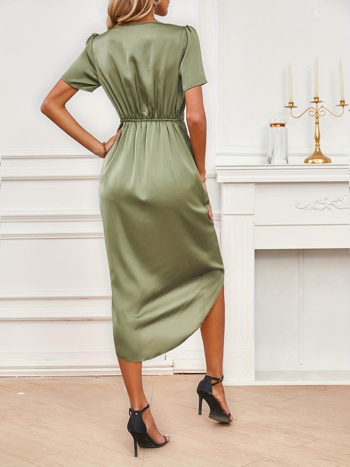 LORAN | SATIN WRAP DRESS 