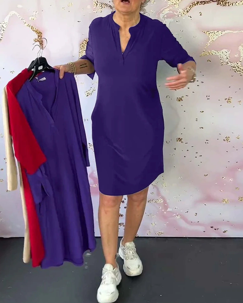 ELORIN™ | ELEGANT V-NECK MIDI DRESS 
