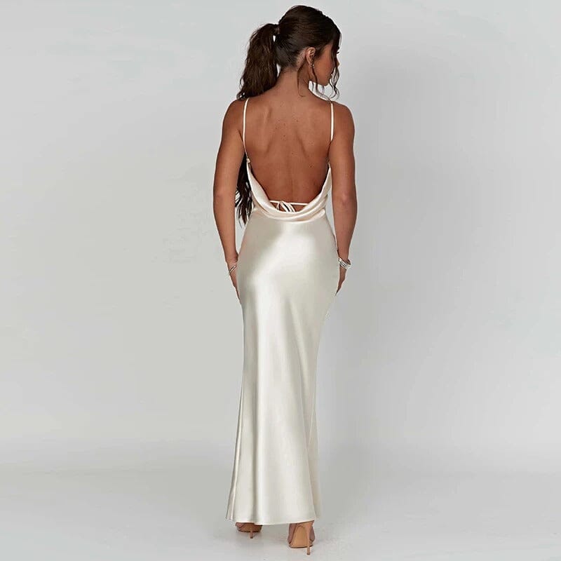 SOPHIE | SATIN SPAGHETTI STRAP MAXI DRESS 