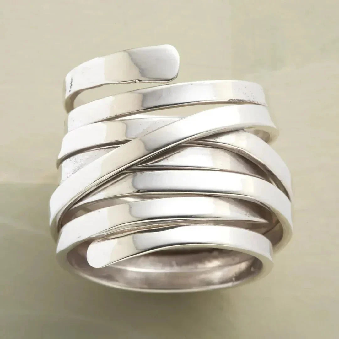Vintage Silver Thick Layered Ring