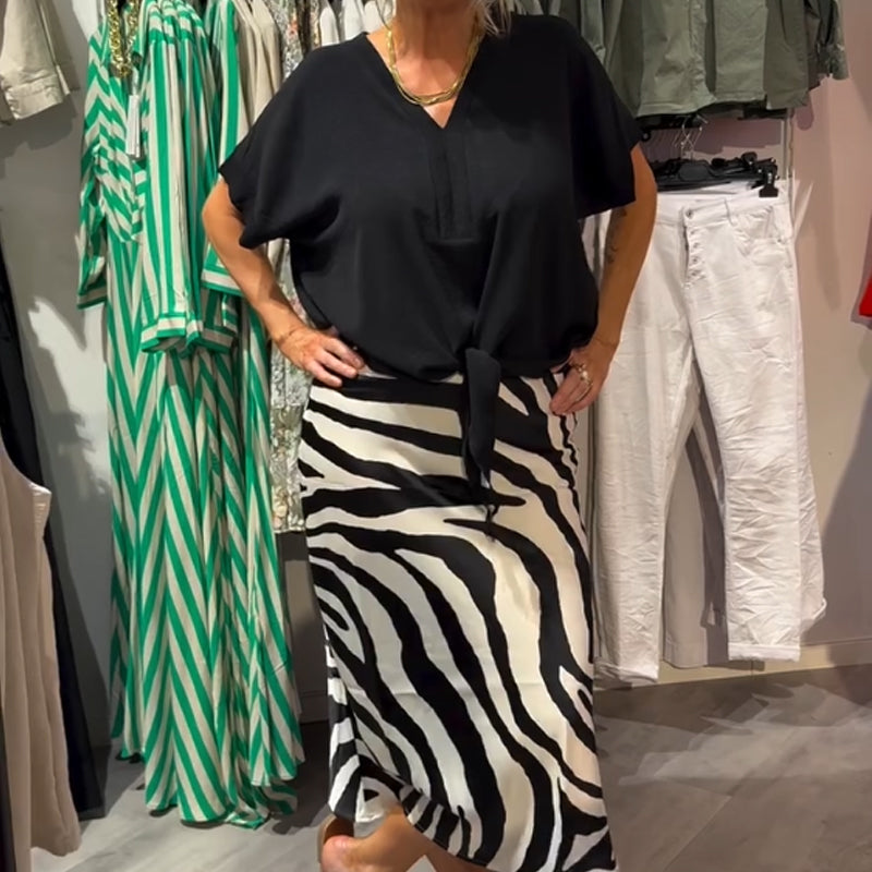 Ines™ | Front Tie Top &amp; Midi Skirt Set 