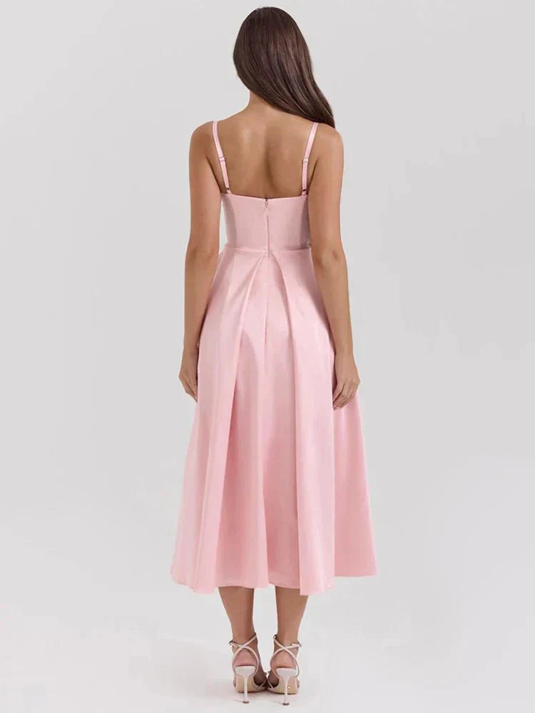ELISE | SATIN SPAGHETTI STRAP DRESS 