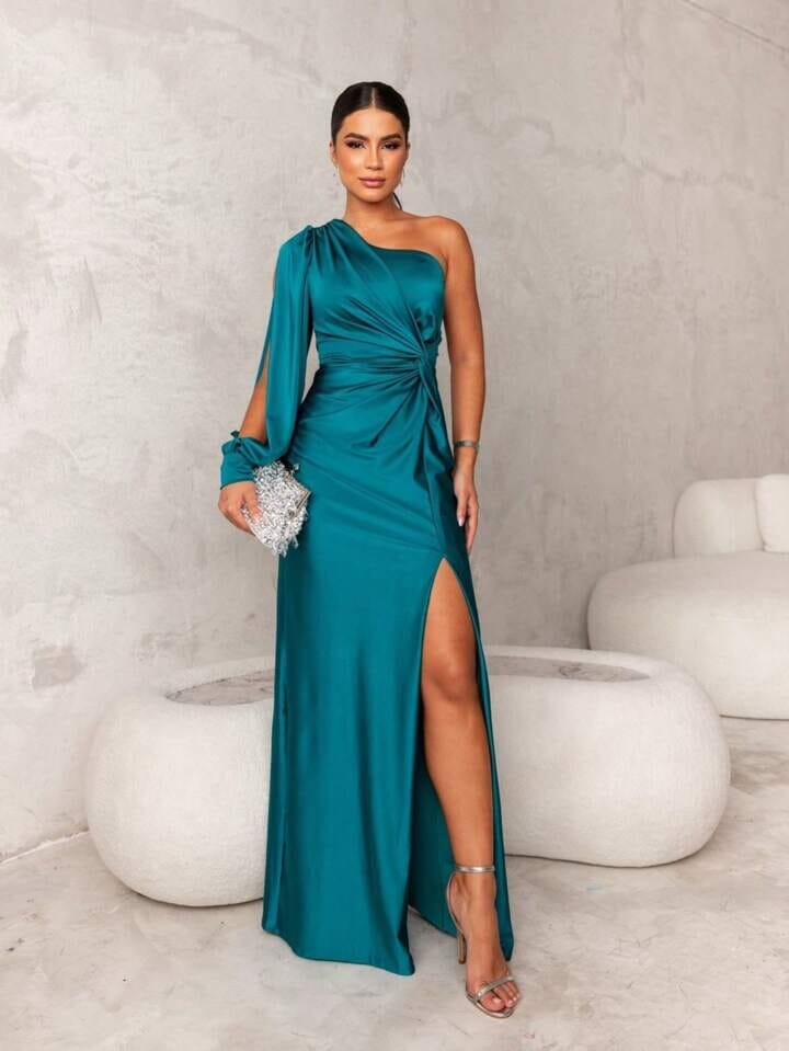 LIVIA | SILK SPLIT MAXI DRESS 